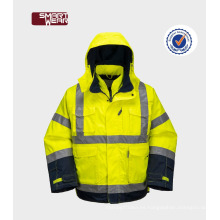 Construcción seguridad impermeable removible seguridad reflectantes uniformes construcción ropa de trabajo chaqueta